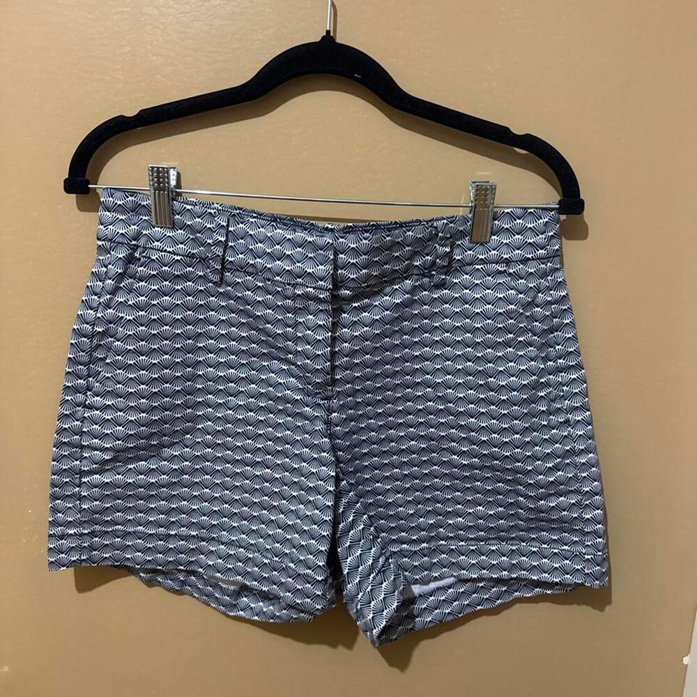 White and blue geometric shorts